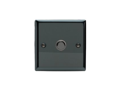 Designový vypínač Tlačítkový vypínač IMPULSE - 1-modulový schodišťový (č.6); jednosměrný (č.1) 6A 1-pólový KLASICKÉ - černé (lesklé) iridium / černé (lesklé) iridium, XIP1