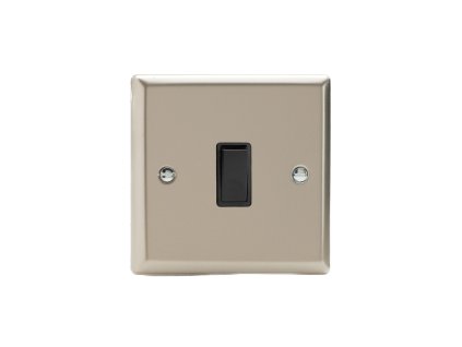 Designový vypínač Kolébkový vypínač ROCKER - 1-modulový schodišťový (č.6); jednosměrný (č.1) 10A 1-pólový KLASICKÉ - satén / černá kolébka, XN1B