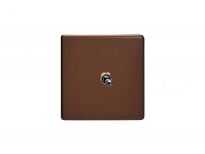 Designový vypínač Páčkový vypínač TOGGLE - 1-modulový křížový (č.7) 10A - Bezšroubkový - moka, toggle XDMT1S screwless mocha