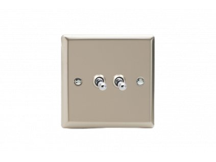 Designový vypínaè Páèkový vypínaè TOGGLE - 2-modulový køíový (è.7) 10A 1-pólový KLASICKÉ - satén / chromová páèka, XNT2