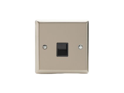 Designová zásuvka Mutimediální zásuvka MEDIA SOCKET - 1-modulový telefon KLASICKÉ - satén / èerný, XNTMB