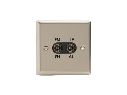 Designová zásuvka Mutimediální zásuvka MEDIA SOCKET - 1-modulový TV/Radio KLASICKÉ - satén / èerný, XNTVFMB