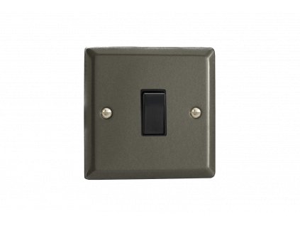 Designový vypínač Kolébkový vypínač ROCKER - 1-modulový schodišťový (č.6); jednosměrný (č.1) 10A 1-pólový KLASICKÉ - grafit 21 / černá kolébka, XP1B