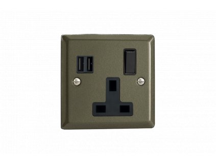 Designová zásuvka Síová zásuvka MAINS SOCKET - 1-modulový 13A 1-pólový britská zásuvka KLASICKÉ - grafit 21 / èerný, XP4U2SB