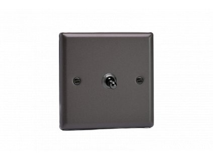 Designový vypínač Páčkový vypínač TOGGLE - 1-modulový křížový (č.7) 10A 1-pólový KLASICKÉ - grafit 21 / chromová páčka, XPT1
