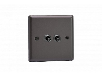 Designový vypínaè Páèkový vypínaè TOGGLE - 2-modulový køíový (è.7) 10A 1-pólový KLASICKÉ - grafit 21 / chromová páèka, XPT2