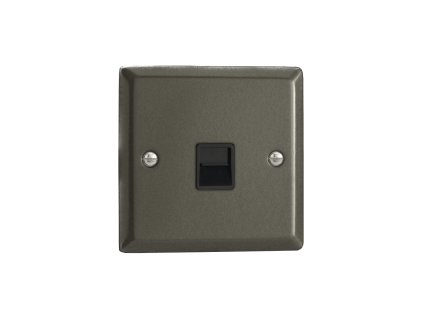 Designová zásuvka Mutimediální zásuvka MEDIA SOCKET - 1-modulový telefon KLASICKÉ - grafit 21 / èerný, XPTMB