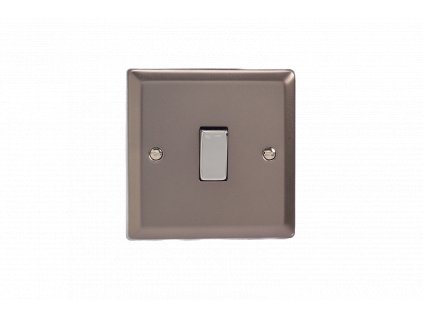 Designový vypínač Kolébkový vypínač ROCKER - 1-modulový křížový (č.7) 10A 1-pólový KLASICKÉ - cínová / chromová kolébka, XR1D