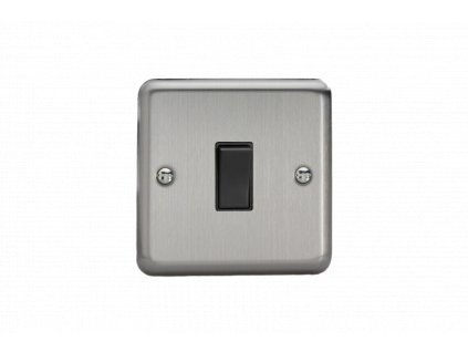 Designový vypínaè Kolébkový vypínaè ROCKER - 1-modulový 20A 2-pólový KLASICKÉ - matnì chromová / èerná kolébka, XS20B