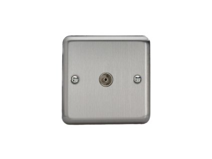 Designová zásuvka Mutimediální zásuvka MEDIA SOCKET - 1-modulový TV/Radio KLASICKÉ - matnì chromová, XS8