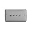 Designový vypínaè Páèkový vypínaè TOGGLE - 4-modulový schodiový (è.6); jednosmìrný (è.1) 10A 1-pólový KLASICKÉ - matnì chromová / chromové páèky, XST9