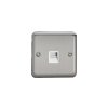 Designová zásuvka Mutimediální zásuvka MEDIA SOCKET - 1-modulový telefon KLASICKÉ - matnì chromová / bílá, XSTMW