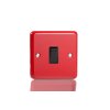 Designový vypínač Kolébkový vypínač ROCKER - 1-modulový schodišťový (č.6); jednosměrný (č.1) 10A 1-pólový KLASICKÉ - poštovní červená / černá kolébka, XY1B.PR