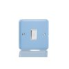 Designový vypínač Kolébkový vypínač ROCKER - 1-modulový křížový (č.7) 10A 1-pólový KLASICKÉ - skořápkově modrá / bílá kolébka, XY1W.DB