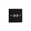 Designový vypínaè Páèkový vypínaè TOGGLE - 2-modulový schodiový (è.6); jednosmìrný (è.1) 10A 1-pólový KLASICKÉ - matnì èerná / letìná mosaz, XYT2V.MB