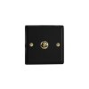 Designový vypínač Páčkový vypínač TOGGLE - 1-modulový křížový (č.7) 10A 1-pólový KLASICKÉ - matně černá / leštěná mosaz, XYT1V.MB