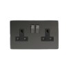 Designová zásuvka Síťová zásuvka MAINS SOCKET - Bezšroubkový - 2-modulový - černé (lesklé) iridium, Síťová zásuvka MAINS SOCKET - Bezšroubkový - 2-modulový - černé (lesklé) iridium