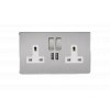 Designová zásuvka Síťová zásuvka MAINS SOCKET - Bezšroubkový - 2-modulový - kartáčovaná ocel, Síťová zásuvka MAINS SOCKET - Bezšroubkový - 2-modulový - kartáčovaná ocel