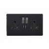 Designová zásuvka Síťová zásuvka MAINS SOCKET - Bezšroubkový - 2-modulový - matně černá, Síťová zásuvka MAINS SOCKET - Bezšroubkový - 2-modulový - matně černá