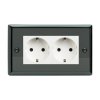 Designová zásuvka Klasický - černé (lesklé) Iridium 2-Síťová zásuvka MAINS SOCKET - PIN CZ modul 16A do rámečků DataGrid (2 místa) - černá, Klasický - černé (lesklé) Iridium 2-Síťová zásuvka MAINS SOCKET - PIN CZ modul 16A do rámečků DataGrid (2 místa) - černá