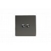 Designový vypínač Páčkový vypínač TOGGLE - 2-modulový schodišťový (č.6); jednosměrný (č.1) 10A 1-pólový BEZŠROUBKOVÉ - černé (lesklé) iridium / černé (lesklé) iridium, toggle XDIT2S screwless black iridium