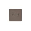 Designová zásuvka Mutimediální zásuvka MEDIA SOCKET - 2-modulový TV/Radio BEZŠROUBKOVÉ - cínová, socket_XER2RTVS_screwless_pewter