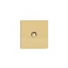 Designový vypínač Tlačítkový vypínač IMPULSE - 1-modulový jednosměrný (č.1) 6A 1-pólový momentový BEZŠROUBKOVÉ - leštěná mosaz / mosazné tlačítko, momentary XDVP1S screwless polished brass