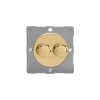 Luxusní stmívač Rotační stmívač DIMMER - 2-modulový schodišťový (č.6) 40-250 W 1.09A 1-pólový MODULÁRNÍ - leštěná mosaz / leštěný mosazný knoflík, varigrid dimmer Z1EGTP2V