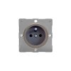Designová zásuvka Síťová zásuvka MAINS SOCKET - 1-modulový 16A česká PIN BEZŠROUBKOVÉ - cínová / šedá, varigrid-mains-socket_Z1EG4FGR
