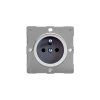 Designová zásuvka Síťová zásuvka MAINS SOCKET - 1-modulový 16A česká PIN BEZŠROUBKOVÉ - kartáčovaná ocel / šedá, varigrid-mains-socket_Z1EG4FGS