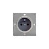 Designová zásuvka Síťová zásuvka MAINS SOCKET - 1-modulový 16A česká PIN BEZŠROUBKOVÉ - leštěný chrom / šedá, varigrid-mains-socket_Z1EG4FGC