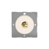 Designový vypínač Páčkový vypínač TOGGLE - 1-modulový schodišťový (č.6); jednosměrný (č.1) 10A 1-pólový MODULÁRNÍ - matně bílá / mosazná páčka, varigrid toggle Z1EGT1YV.MW