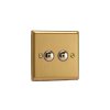 Designový vypínaè Tlaèítkový vypínaè IMPULSE - 2-modulový jednosmìrný (è.1) 0-100 W (max 10 LEDs) 0.7A 1-pólový LED s dálkovým KLASICKÉ - kartáèovaná mosaz / mosazná tlaèítka, IJBI102