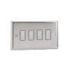 Designový vypínaè Tlaèítkový vypínaè IMPULSE - 4-modulový schodiový (è.6) 1-pólový KLASICKÉ - letìný chrom / chromová tlaèítka, JCES004