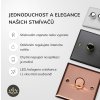 Designový vypínaè Tlaèítkový vypínaè IMPULSE - 2-modulový jednosmìrný (è.1) 0-100 W (max 10 LEDs) 0.7A 1-pólový LED s dálkovým V-Pro BEZROUBKOVÉ - èerné (lesklé) iridium / èerné (lesklé) iridium, Jednoduchost a elegance naich stmívaèù svìtel