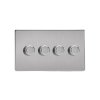 Luxusní stmívaè Rotaèní stmívaè DIMMER - 4-modulový - BEZROUBKOVÉ - Kartáèovaná ocel, HDS44S