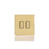 Designový vypínač Tlačítkový vypínač IMPULSE - 2-modulový schodišťový (č.6) 1-pólový BEZŠROUBKOVÉ - leštěná mosaz / mosazná tlačítka, JDVES002S
