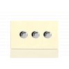 Luxusní stmívač Rotační stmívač DIMMER - 3-modulový - BEZŠROUBKOVÉ - Bílá čokoláda, HDW33S