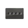 Luxusní stmívač Rotační stmívač DIMMER - 4-modulový - ULTRAPLOCHÉ - černé (lesklé) Iridium, HFI44
