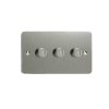 Luxusní stmívač Rotační stmívač DIMMER - 3-modulový - ULTRAPLOCHÉ - Kartáčovaná ocel, HFS33
