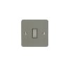 Designový vypínač Tlačítkový vypínač IMPULSE - 1-modulový schodišťový (č.6) 1-pólový ULTRAPLOCHÉ - kartáčovaná ocel / ocelové tlačítko, JFSES001