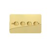 Luxusní stmívač Rotační stmívač DIMMER - 4-modulový - ULTRAPLOCHÉ - Leštěná mosaz, HFV44