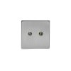 Designová zásuvka Mutimediální zásuvka MEDIA SOCKET - 2-modulový TV/Radio BEZŠROUBKOVÉ - kartáčovaná ocel, socket XES2RTVS screwless brushed steel