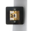 Designová zásuvka Mutimediální zásuvka MEDIA SOCKET - 1-modulový telefon ULTRAPLOCHÉ - leštěný chrom / černý, XFITSB BACK