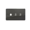 Designový vypínač Tlačítkový vypínač IMPULSE - 3-modulový jednosměrný (č.1) 6A 1-pólový momentový ULTRAPLOCHÉ - černé (lesklé) iridium / černé (lesklé) iridium, XFIP3
