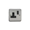 Designová zásuvka Síťová zásuvka MAINS SOCKET - 1-modulový 13A 2-pólový britská zásuvka KLASICKÉ - matně chromová / černý, XS4B