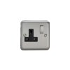 Designová zásuvka Síťová zásuvka MAINS SOCKET - 1-modulový 13A 2-pólový britská zásuvka KLASICKÉ - matně chromová / černá, XS4DB