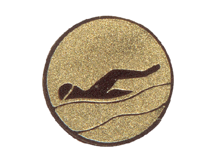 Kovový emblém ⌀ 5 cm, plávanie