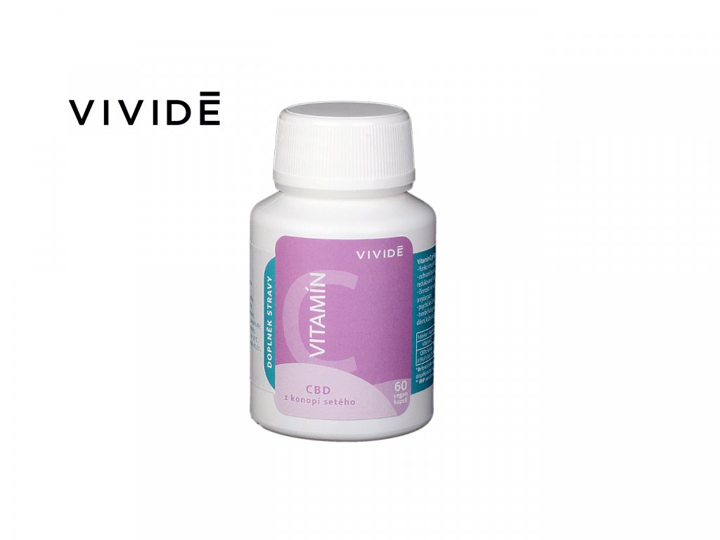 VIVIDĒ Vitamín C s konopným CBD - 60 vegan kapslí