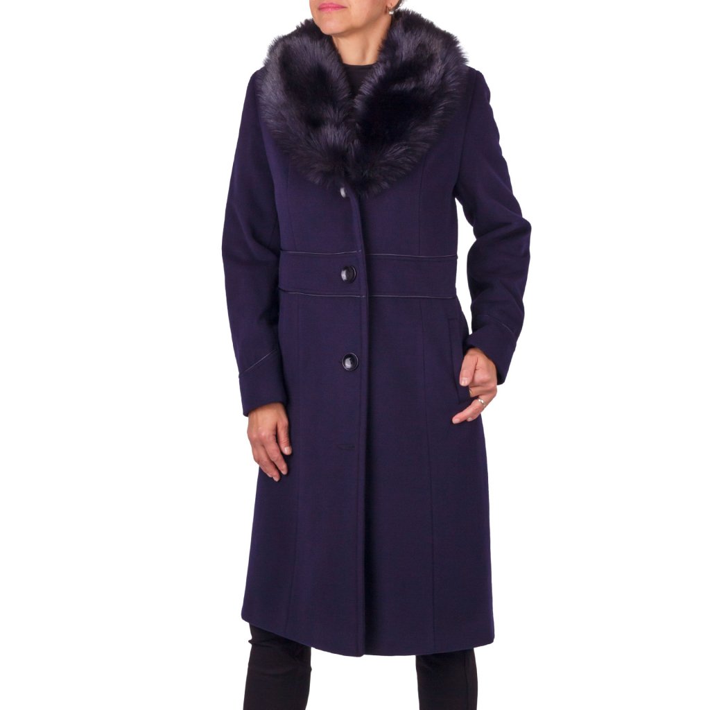 Dámský kabát modrý - Volansky fashion